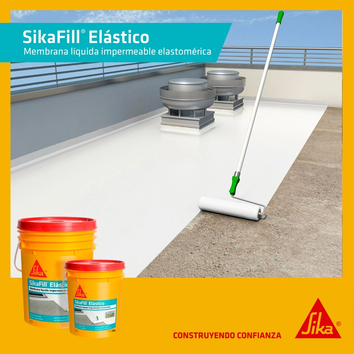 Membrana Líquida Sikafill Elástico 4 Kg Color Blanco - Imagen 17
