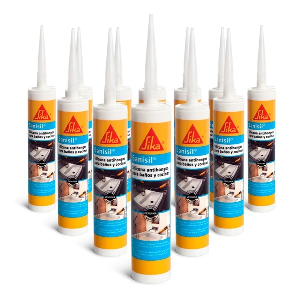 Caja X 12 Silicona Antihongos Sanisil Sika Baños Y Cocina