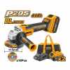 Amoladora 20v 2 Bat + Carg + Discos Ingco Cagli2011582 Color Amarillo Frecuencia 50hz