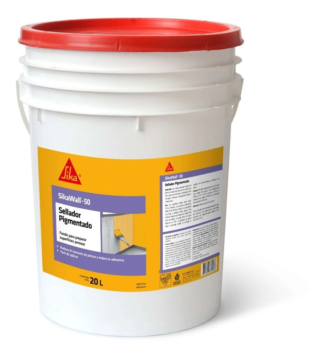 Pintura Sellador Pigmentado Blanco Sika Wall 50 20lts - Imagen 3