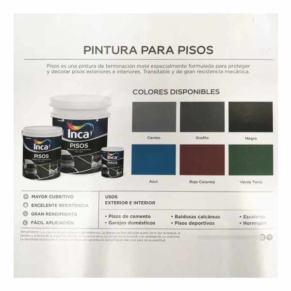 Pintura Para Pisos Inca 4lts