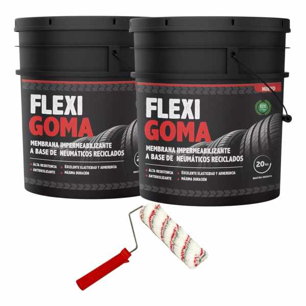Membrana Impermeabilizante Caucho Flexigoma 20+20kg +rodillo - Imagen 6