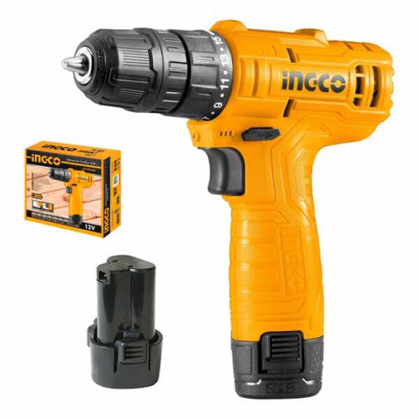 Taladro Atornillador Ingco Inalámbrico 12v + 1 Batería Color