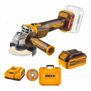 Amoladora 4 1/2 1200w Bat Y Carg Valija Ingco Cagli2211532 Color Amarillo Frecuencia 50hz/60hz