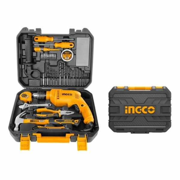 Taladro Percutor Ingco 680w Con 115 Accesorios. Hnt Color Amarillo Frecuencia 50/60hz - Imagen 2