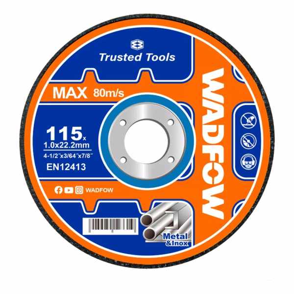 Lata X 50 Discos Corte Metal 4 1/2 X 1.0 Mm Wadfow Wac3l45 Color Azul