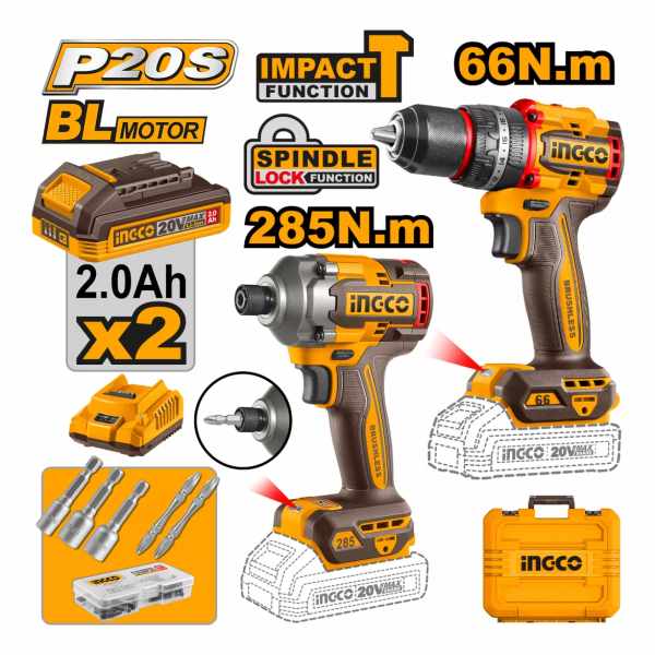 Kit Taladro Atornillador Percutor 66nm + Impacto Ckli20277 - Imagen 2