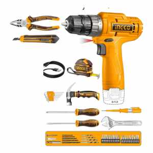 Kit Atornillador 12v En Valija+ Herramientas Hkthp10891 -smf Color Naranja Claro Frecuencia 50hz/60