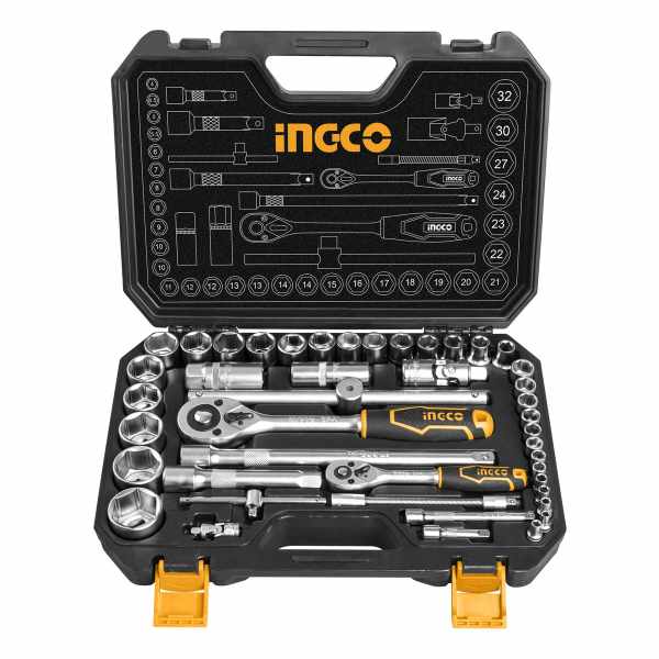 Juego Dados Tubo Llave 44 Piezas Crique 1/2 Y 1/4 Metr.