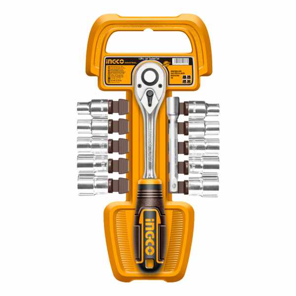 Set 12pcs Crique + Dados Cr-v 3/8 Ingco Hkts38122