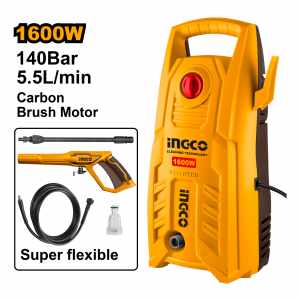 Hidrolavadora 1600w 140bar Motor A Carbones C/autostop Color Amarillo Frecuencia 50hz/60hz