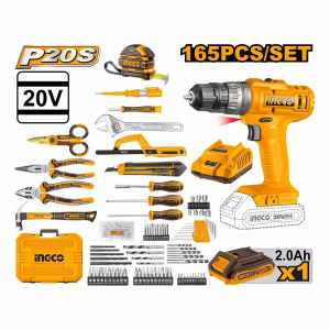 Kit Atornillador Percutor Valija + 165 Acc Ingco Hkthp11651