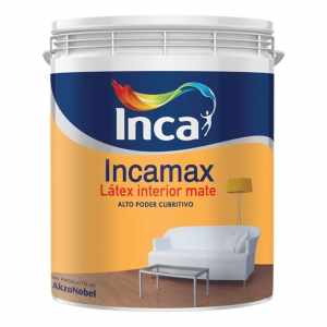 Pintura Para Interiores Incamax Blanco 4 Litros Acabado Mate