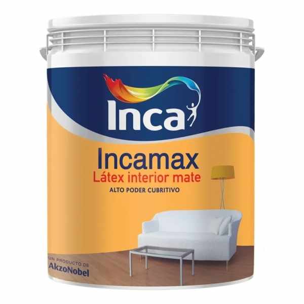 Pintura Para Interiores Incamax Blanco 4 Litros Acabado Mate