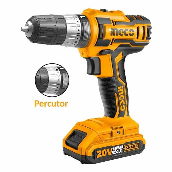 Taladro Atornillador 20v Percutor P20s Ingco Cidli200215 Color Amarillo/negro Frecuencia 50 Hz/60 Hz - Imagen 5