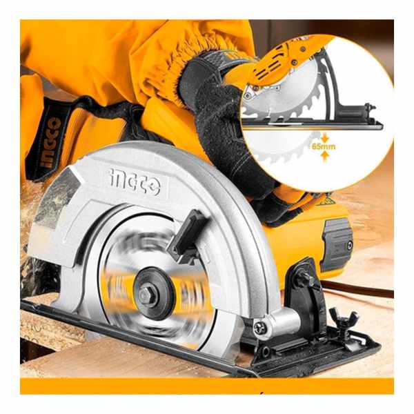 Sierra Circular Eléctrica Ingco Cs18528 185mm 1400w Naranja Y Gris 50hz/60hz - Imagen 8