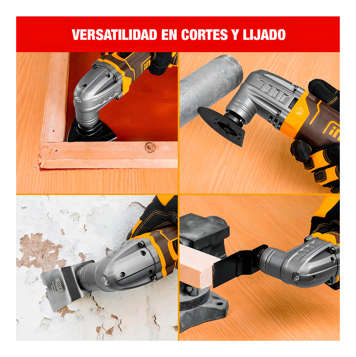 Kit 20v Pistola Calor Multifun Ingco C/bat Y Car En Maetin Color Amarillo - Imagen 7