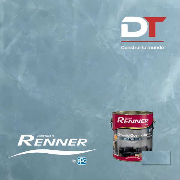 Pintura Textura Efecto Cemento Quemado Renner - Colores 3.2l Color Espejo De Agua - Imagen 2