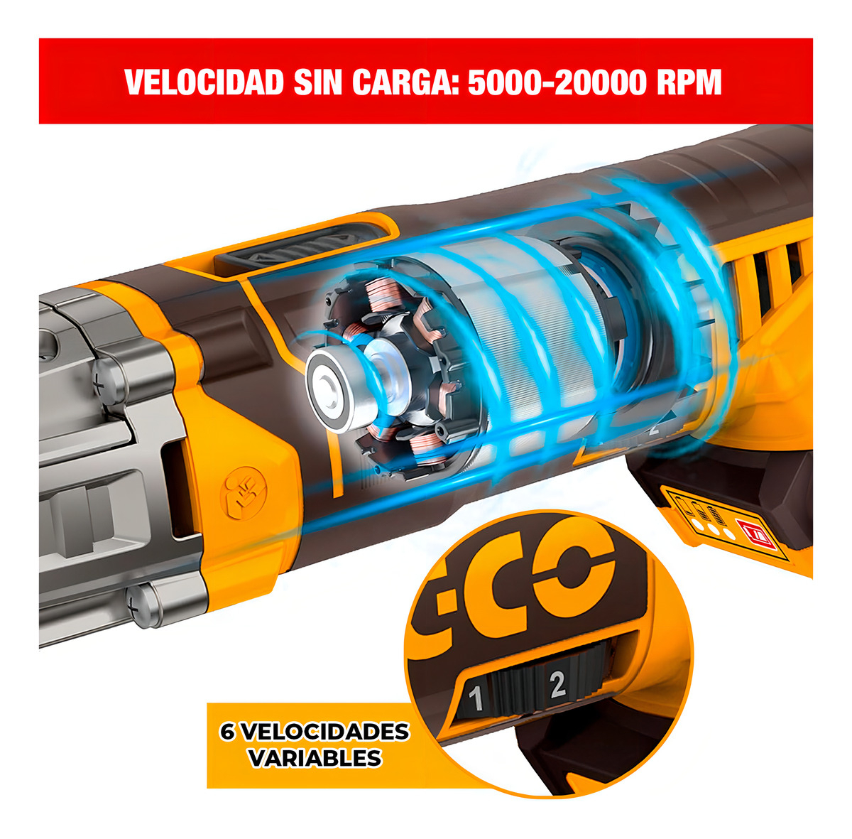 Kit 20v Pistola Calor Multifun Ingco C/bat Y Car En Maetin Color Amarillo - Imagen 5