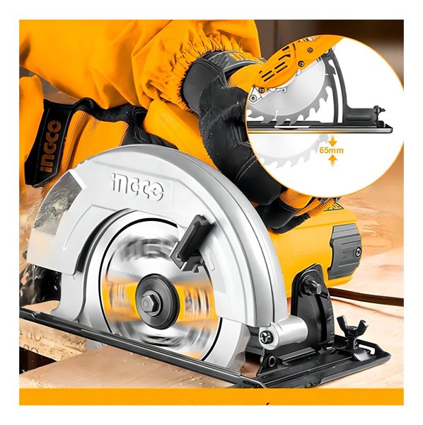 Sierra Circular Eléctrica Ingco Cs18528 185mm 1400w Naranja Y Gris 50hz/60hz - Imagen 6