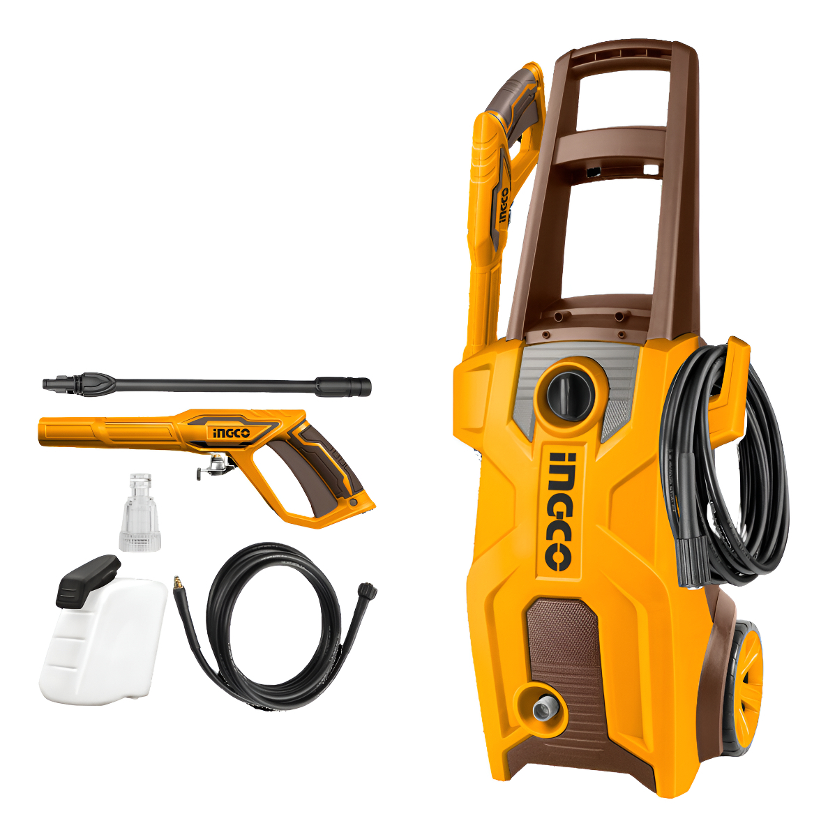 Hidrolavadora 2000w 160bar Motor A Carbones C/autostop Color Amarillo Frecuencia 50 Hz