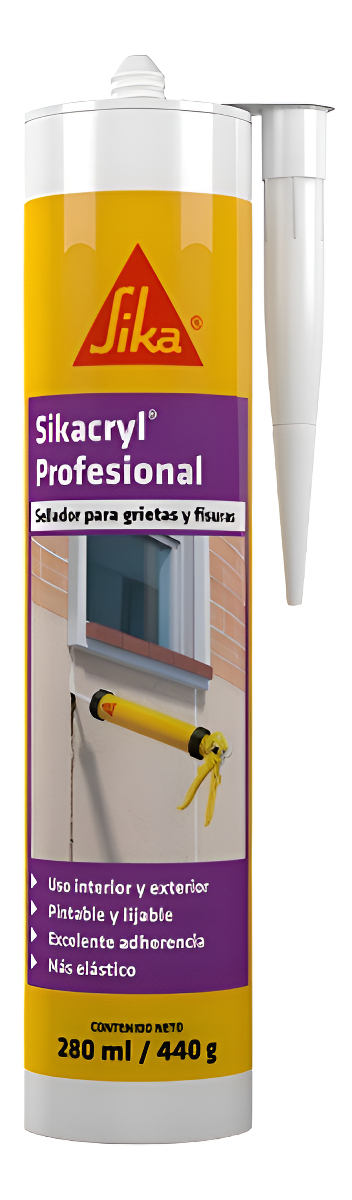 Sellador Sikacryl Profesional Grietas Cartucho X 280ml Sika