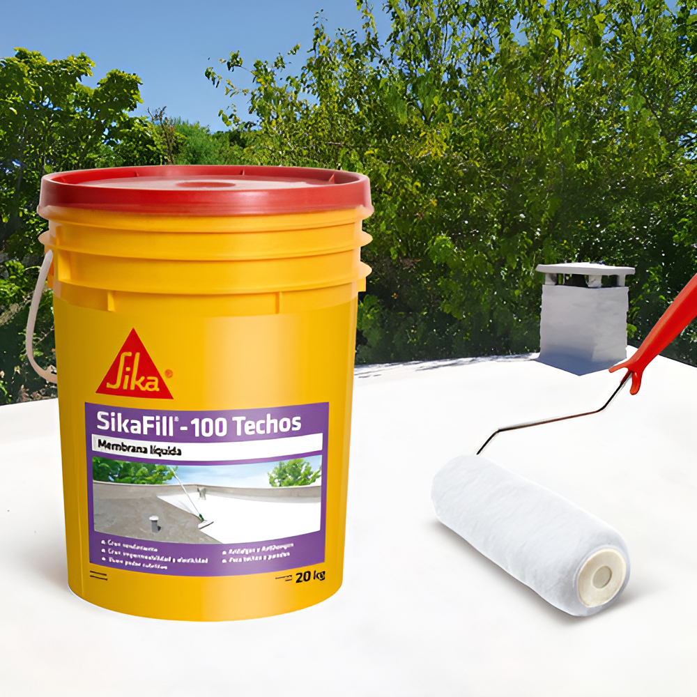Membrana Líquida Sikafill -100 Techos 20kg Blanco Acabado Mate - Imagen 3