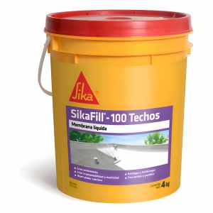 Membrana Líquida Sikafill 100 Para Techos Blanco Balde 4 Kg Acabado Mate