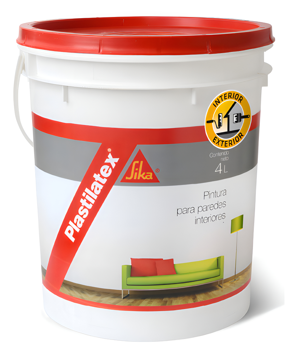 Latex Interior Exterior Antihongos Sika Plastilatex 4 Lt Color Blanco