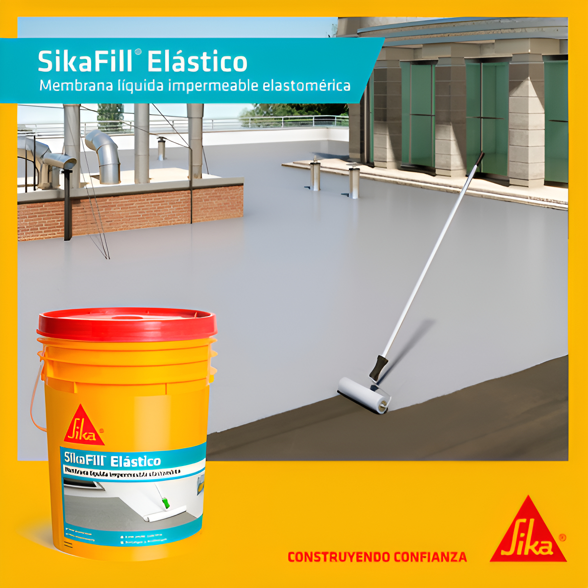 Membrana Liquida Sikafill Elastico 20 + 4kg Blanco - Imagen 3