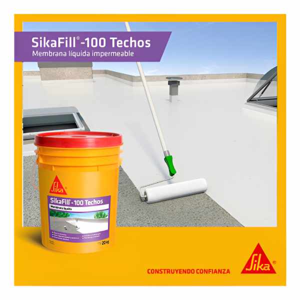 Membrana Líquida Sika Sikafill - 100 Techos 20kg - Verde - Imagen 2