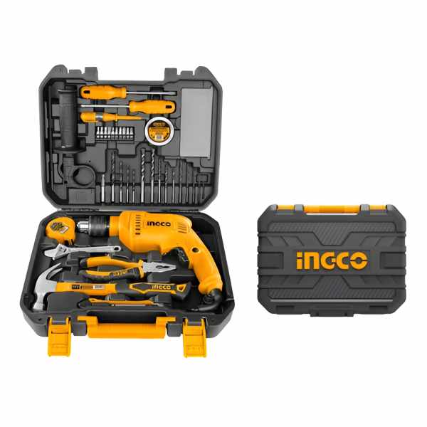 Taladro Percutor Ingco 680w Con 115 Accesorios. Hnt Color Amarillo Frecuencia 50/60hz - Imagen 2