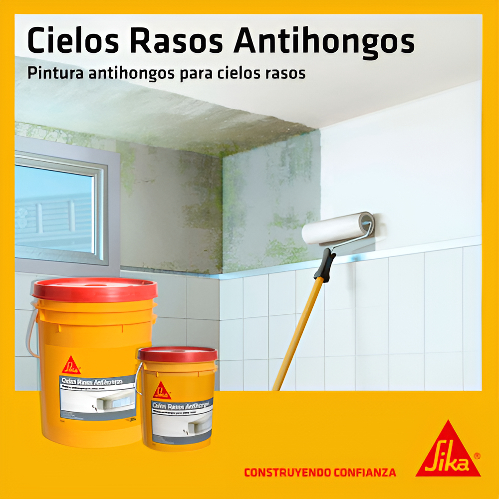 Pintura Cielos Rasos Antihongos Sika Blanco 20 Litros - Imagen 3