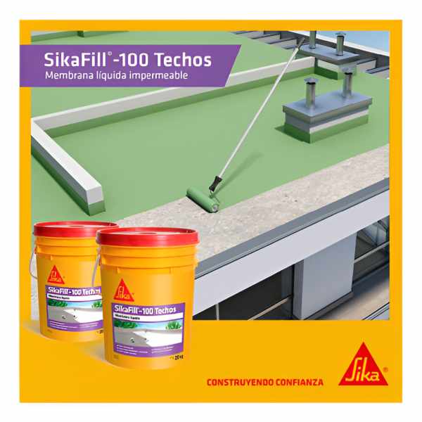 Membrana Líquida Sika Sikafill - 100 Techos 20kg - Verde - Imagen 3