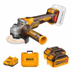 Amoladora Ingco + 2 Baterías 4ah + Cargador Y 10 Discos Color Naranja Claro Frecuencia 50hz-60hz