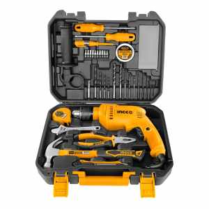 Taladro Percutor Ingco 680w Con 115 Accesorios. Hnt Color Amarillo Frecuencia 50/60hz