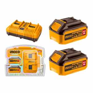 Set X 2 Baterias 20v 5amp + 1 Cargador Ingco Fbcpk2425