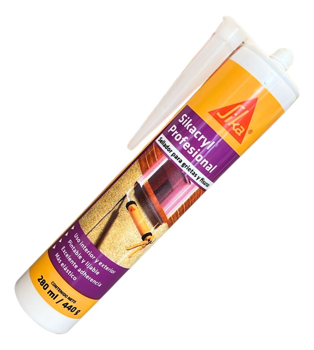 Sellador Sikacryl Profesional Grietas Cartucho X 280ml Sika - Imagen 3