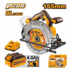 Sierra Circular 165mm Brushless Ingco Csli16521 + Bat+ca Color Amarillo Frecuencia 50hz/60hz