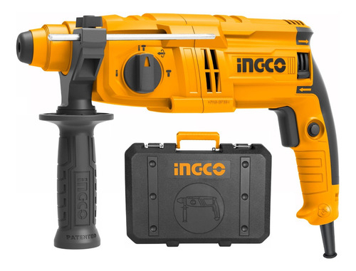 Rotomartillo Ingco 650w 0-1500rpm 1.7 Joule Rgh6528 C/maleta Color Amarillo Frecuencia 50 Hz/60 Hz