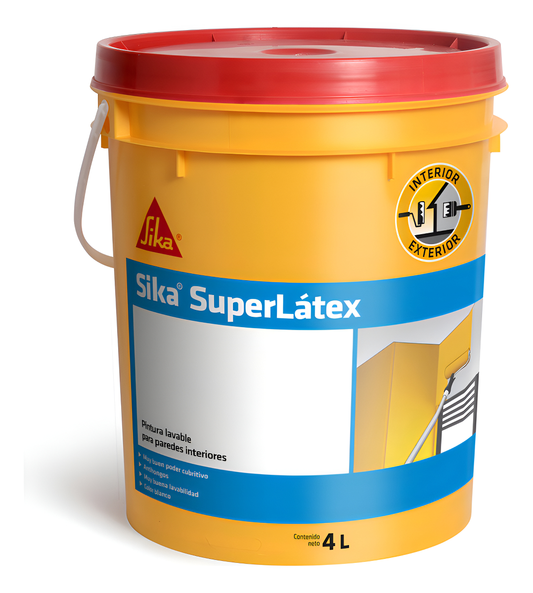 Pintura Lavable Antihongos Superlatex Sika Blanco 20l Acabado Mate