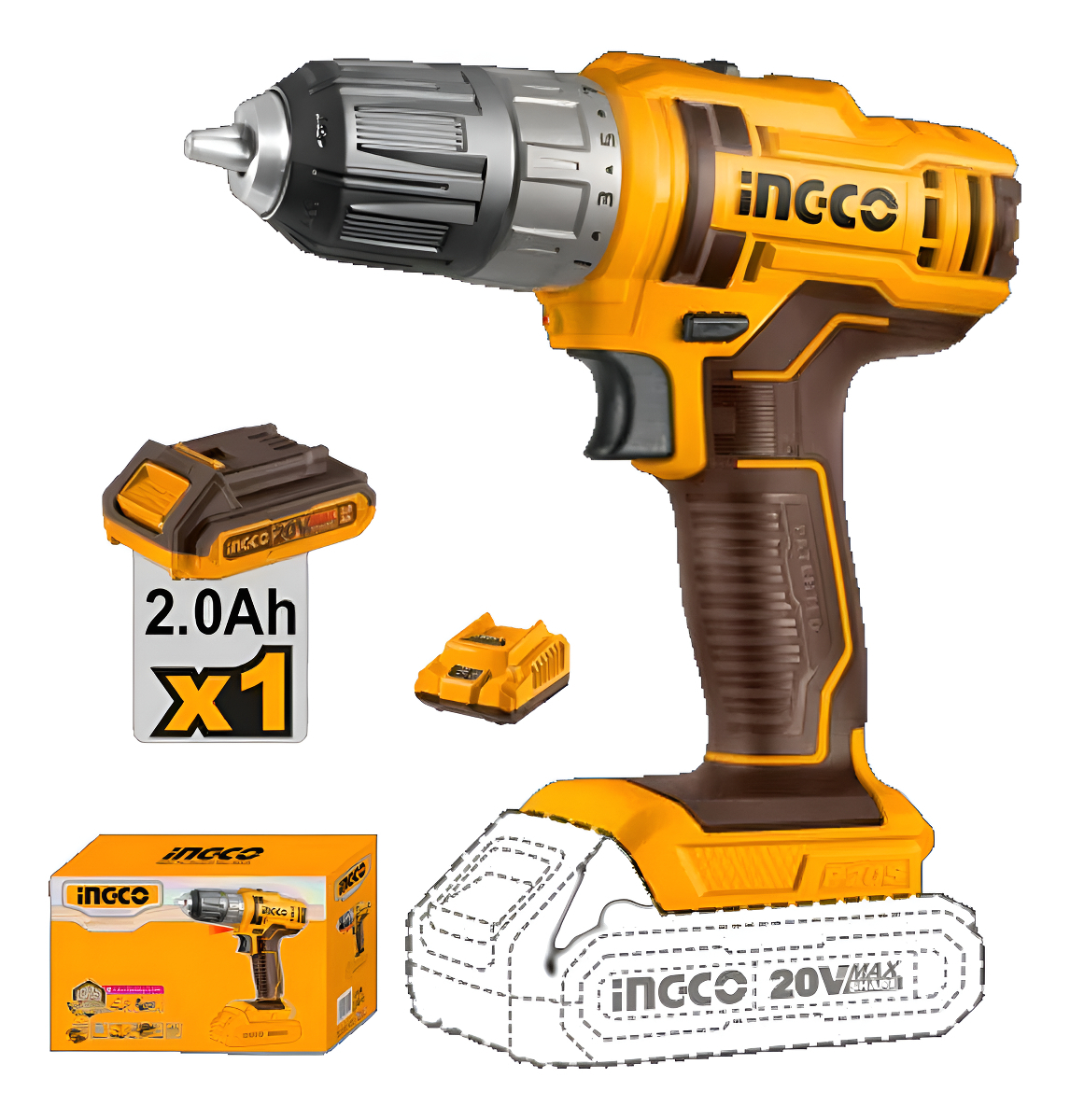 Atornillador Ingco P20s C 1 Bateria Y Cargador Cdli200518