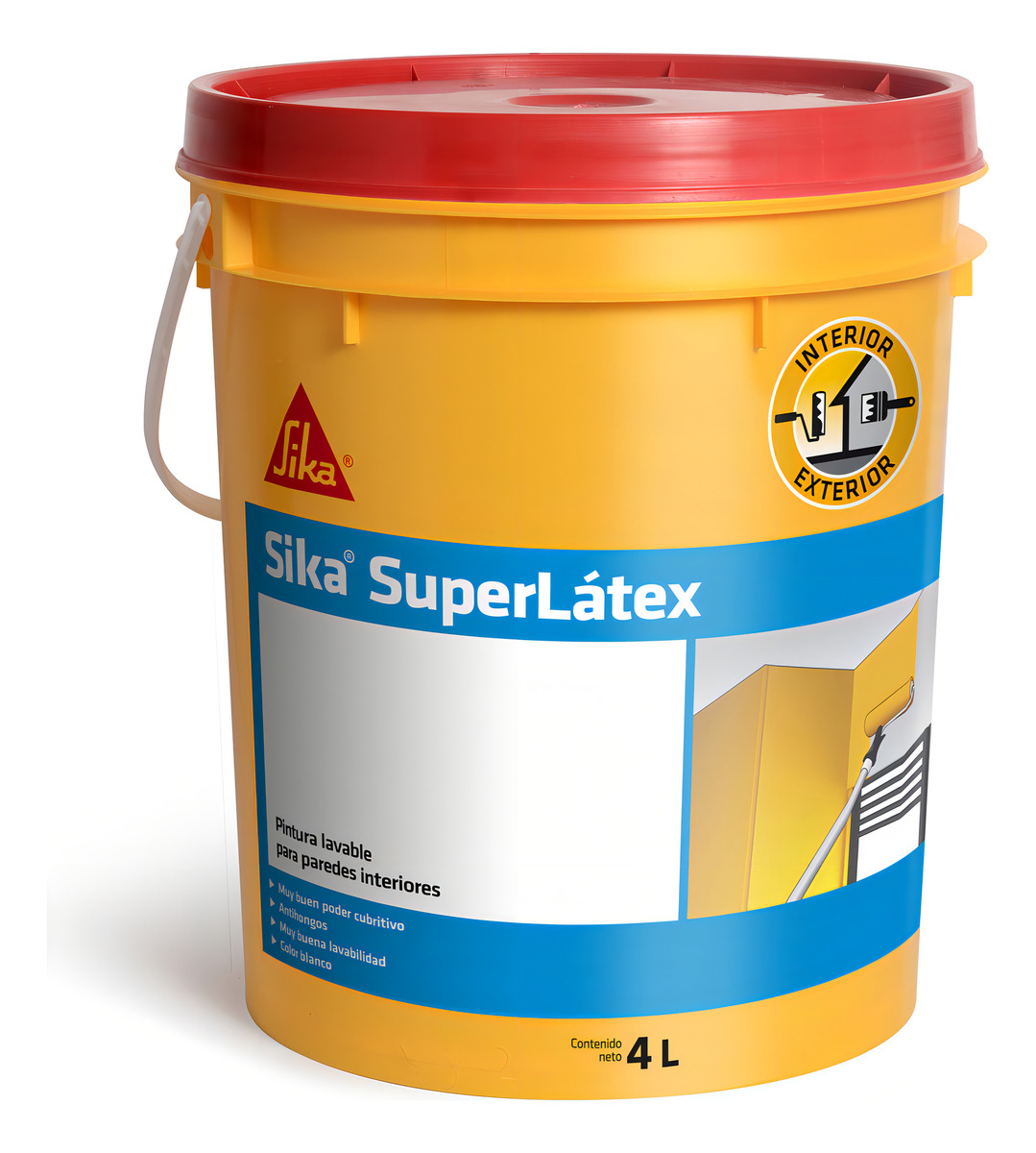 Pintura Lavable Antihongos Superlatex Sika Blanco 20l Acabado Mate