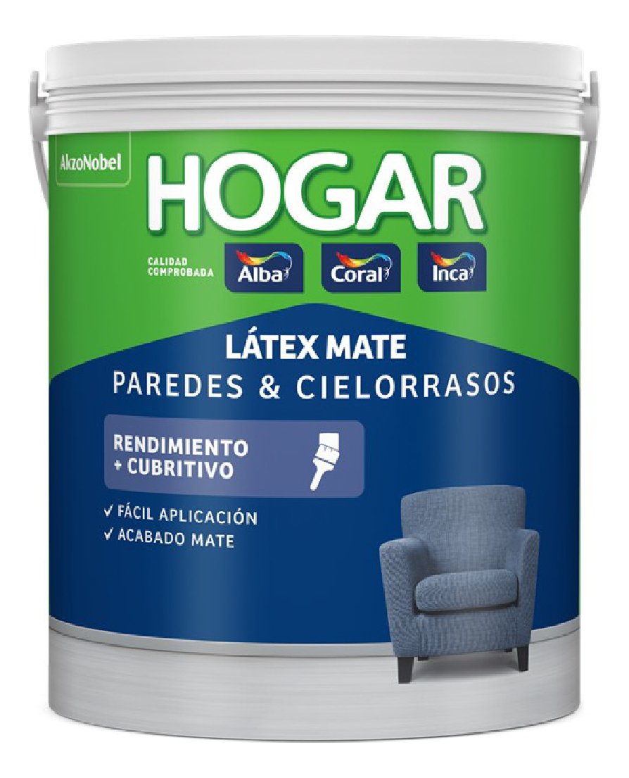 Látex Mate Paredes Y Cielos Rasos Hogar Inca 18 Litros