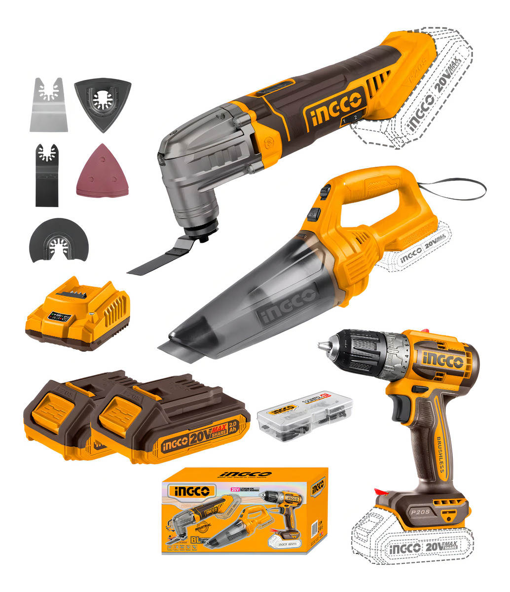 Kit Taladro Atornillador + Mult + Aspiradora Cosli240685