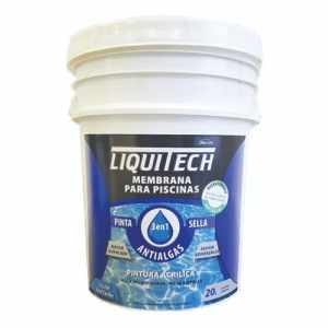 Pintura Pileta Liquitech 3en1 Pinta Sella Antialga 20l Mm Color Blanco
