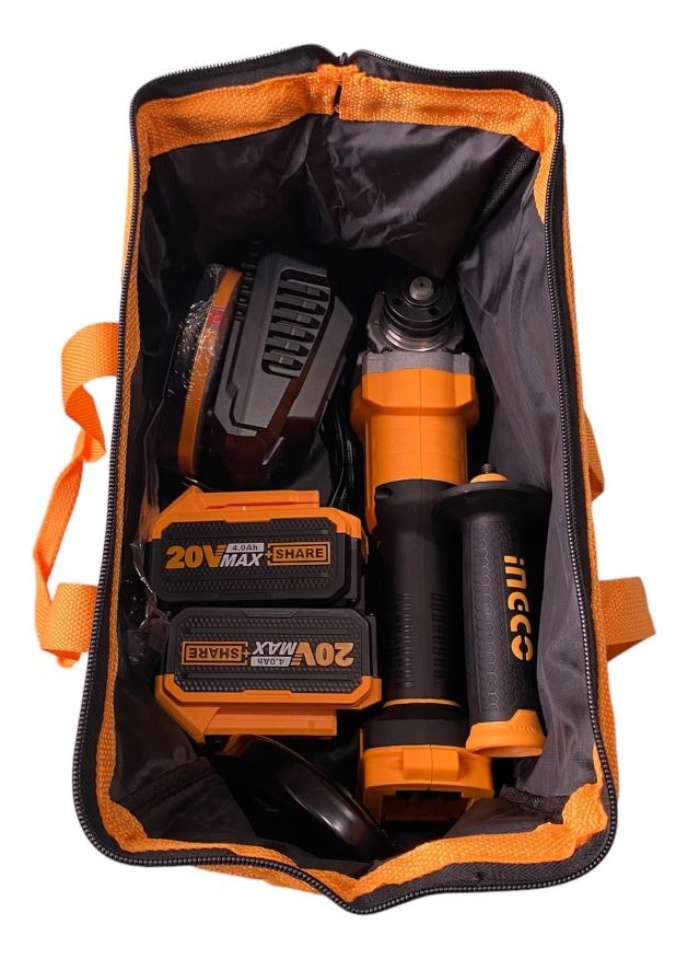 Amoladora 2 Bat + Carg + Discos Ingco Cagli2011582 Color Amarillo Frecuencia 50hz - Imagen 7