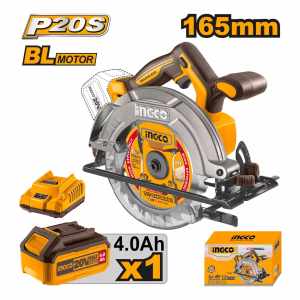 Sierra Circular 165mm Brushless Ingco Csli16521 + Bat+ca Color Amarillo Frecuencia 50hz/60hz
