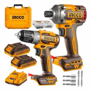 Kit Atornillador Ingco De Impacto Inalambrico Brushless Taladro Inalámbrico Rotomartillo Brushless Ingco 2 Baterías Maletin Uckli20277