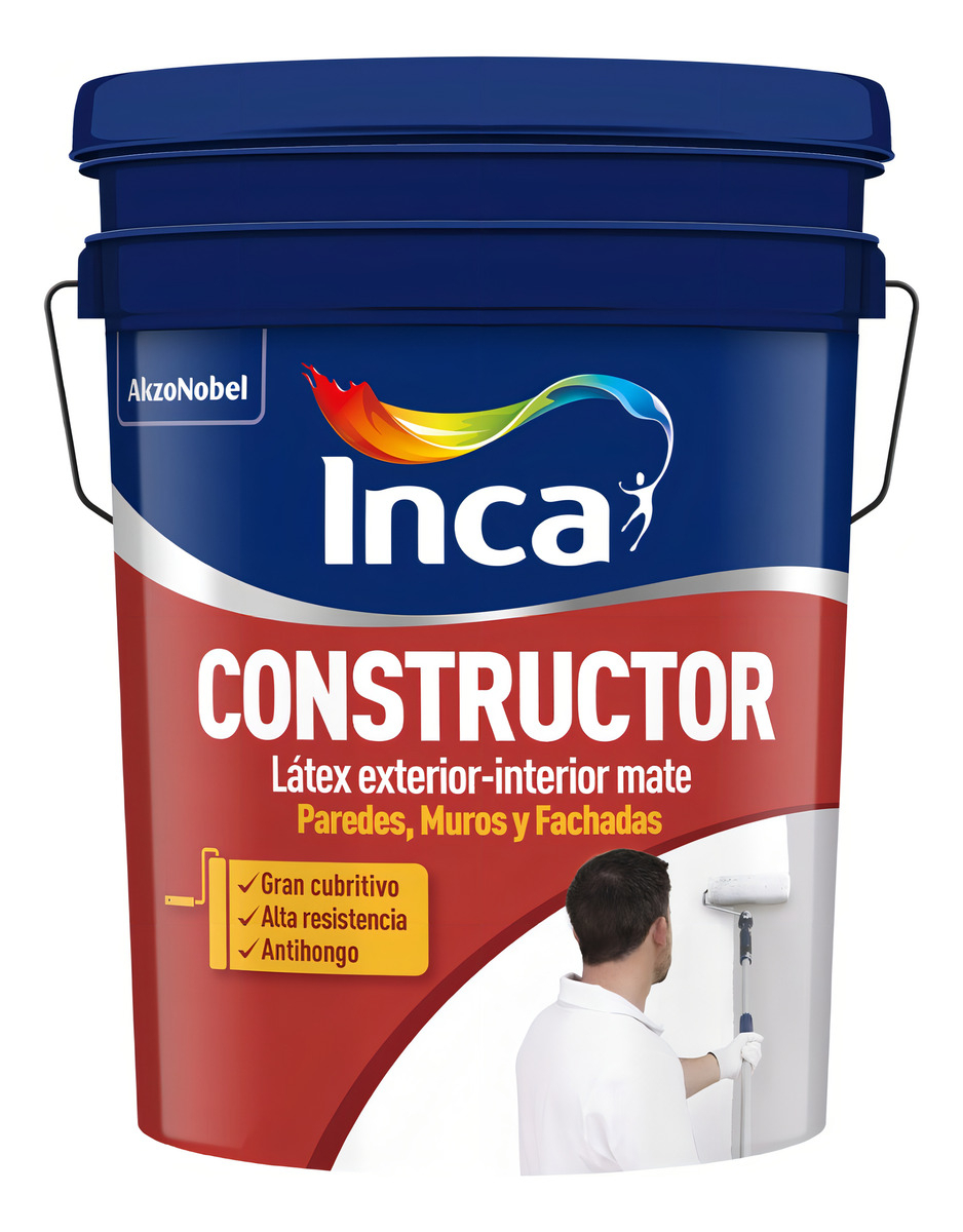Inca Pintura Látex Constructor Exterior-interior Mate 20 L Color Blanco